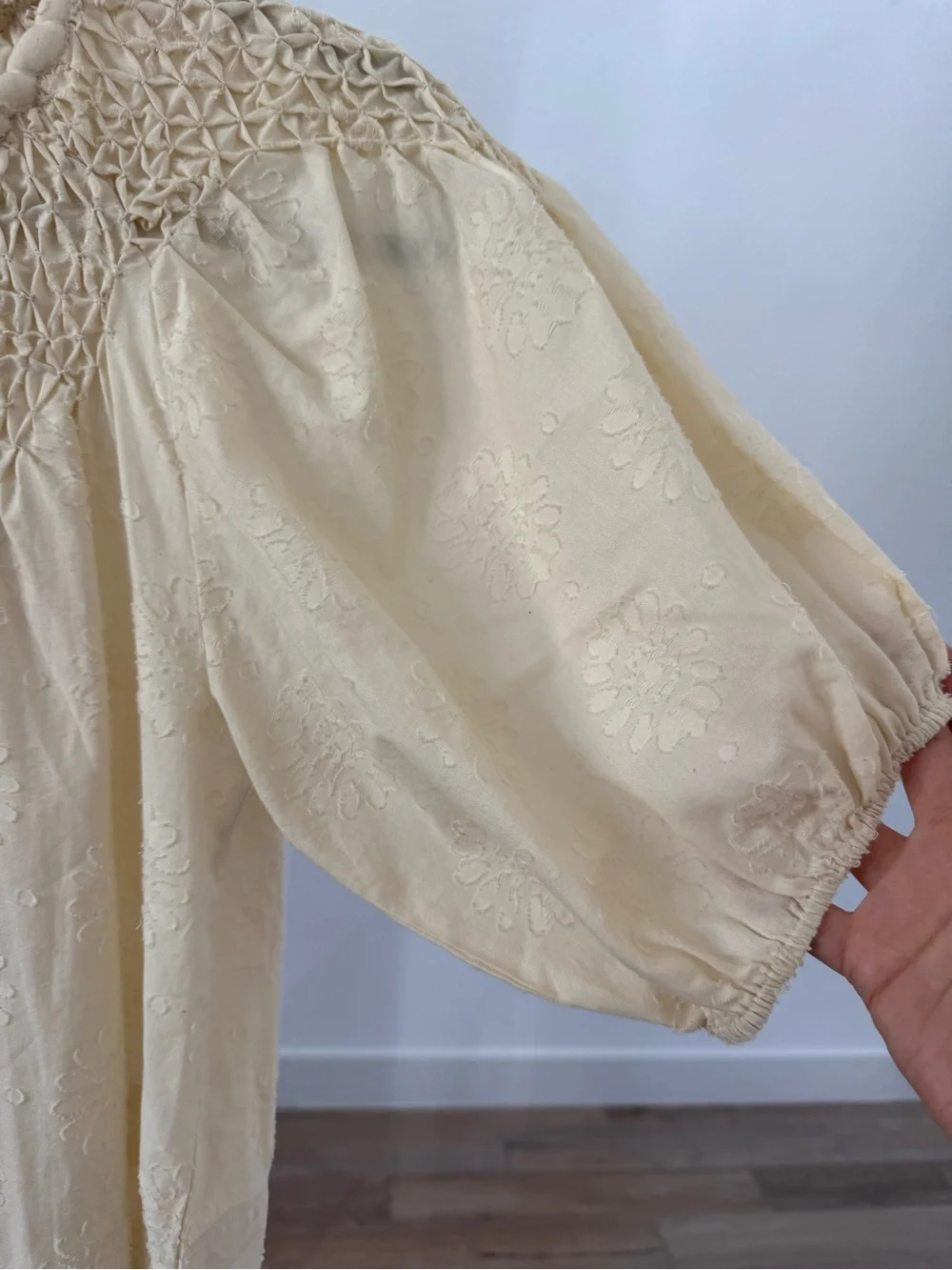 Christy Dawn Subflower Jaquard Top in Cream